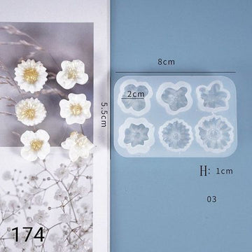 6 in 1 3d Flower Mould