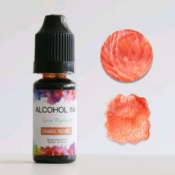 3D Alcohol ink - Orange Red