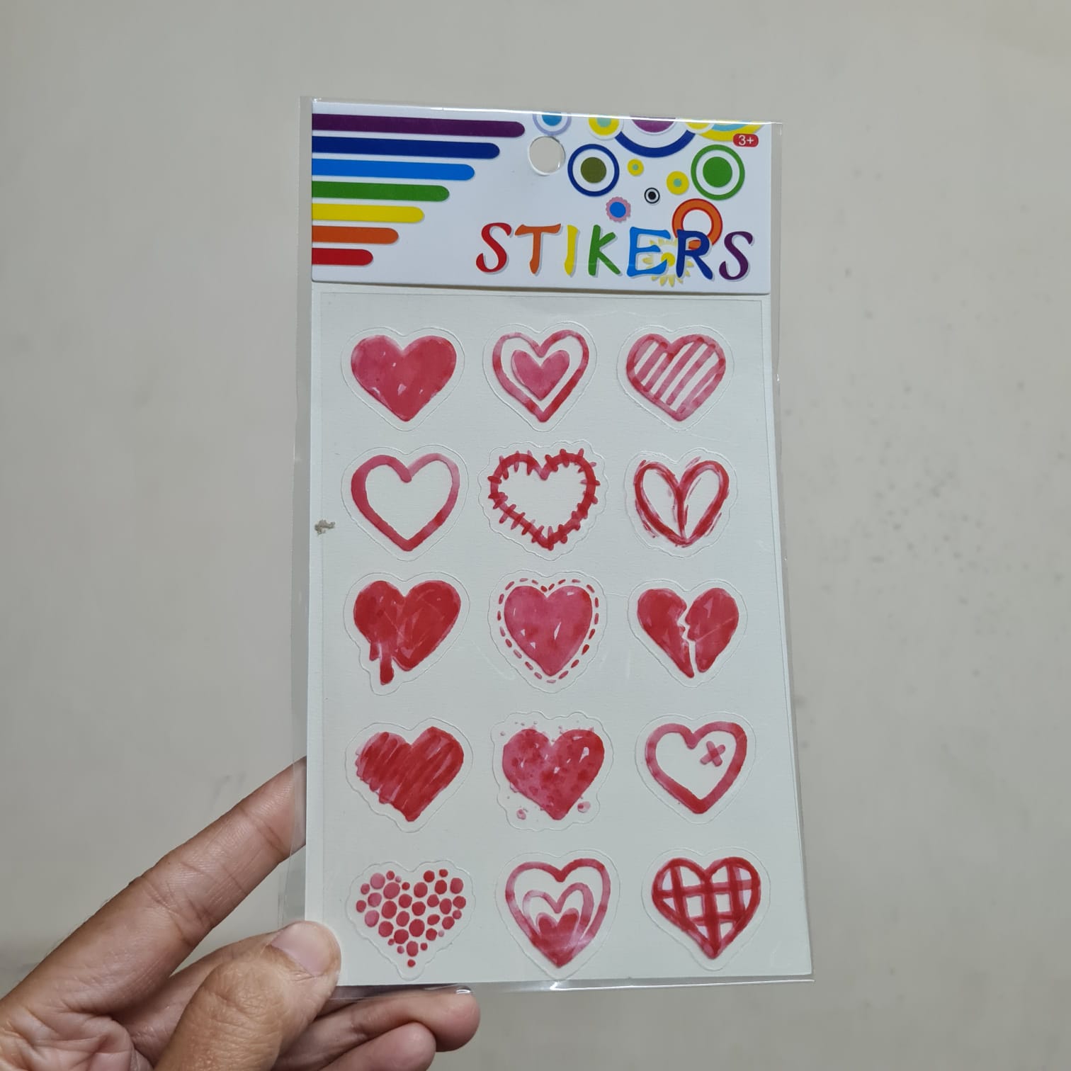 Transparent Stickers Red Hearts