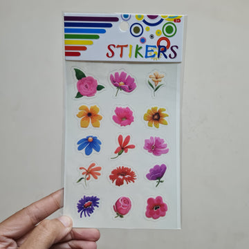 Transparent Stickers Colourful Flowers