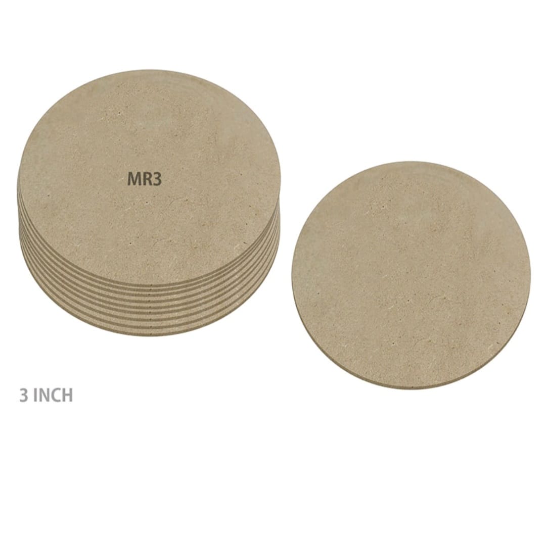 Round Mdf Coaster- 3 Inch. Set of 2