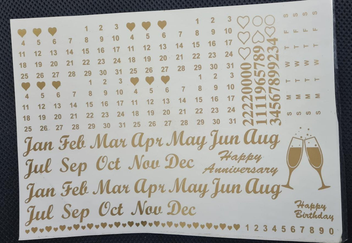 Golden Stickers A4- Calendar