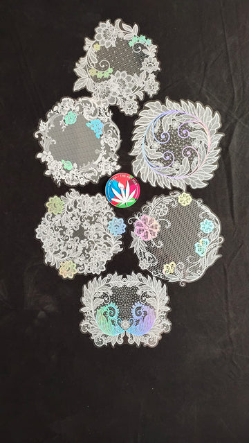 Transparent Sticker Cutouts- White Lace Mandala