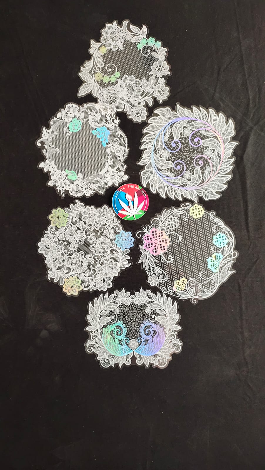 Transparent Sticker Cutouts- White Lace Mandala
