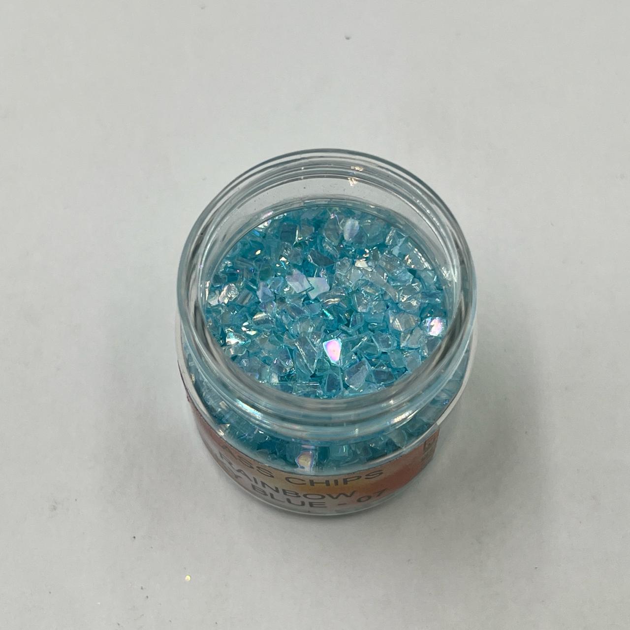 Rainbow glass chips - Sky Blue