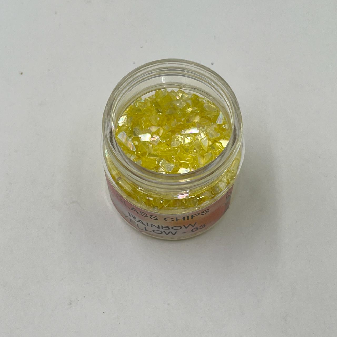 Rainbow glass chips - Yellow