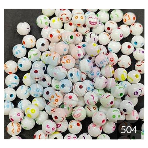 White Sphere Beads: with colourful emotions