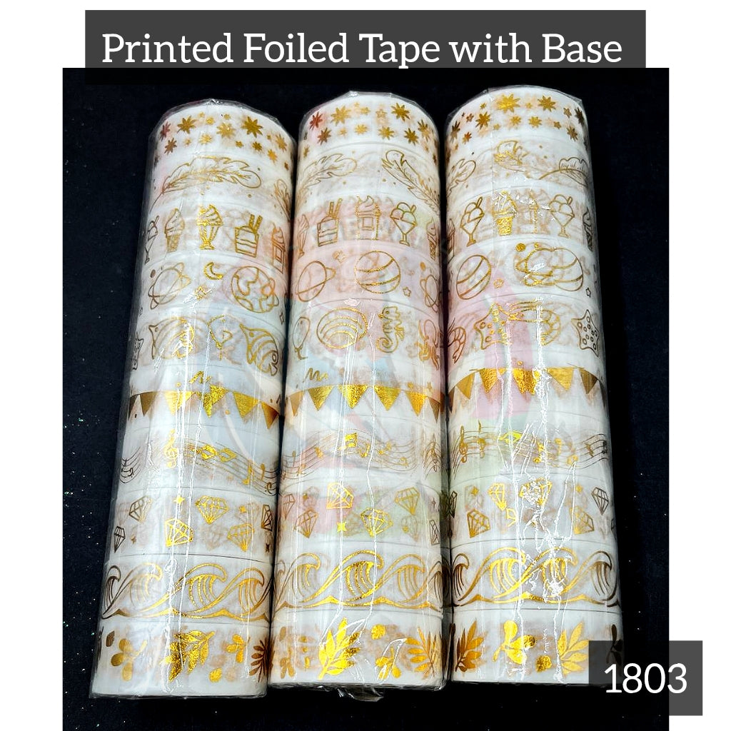 Printed foiled tape white base