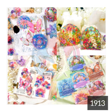 Vintage Butterflies Sticker - 20 pc