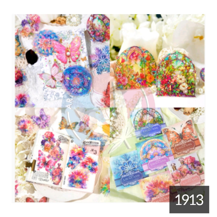Vintage Butterflies Sticker - 20 pc