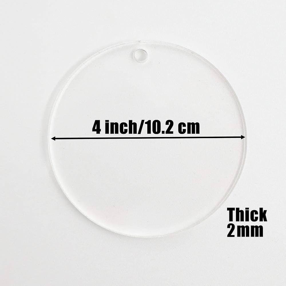 Round White Acrylic 4" with A Hole-