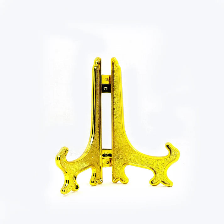 8" Gold plastic stand- folding stand