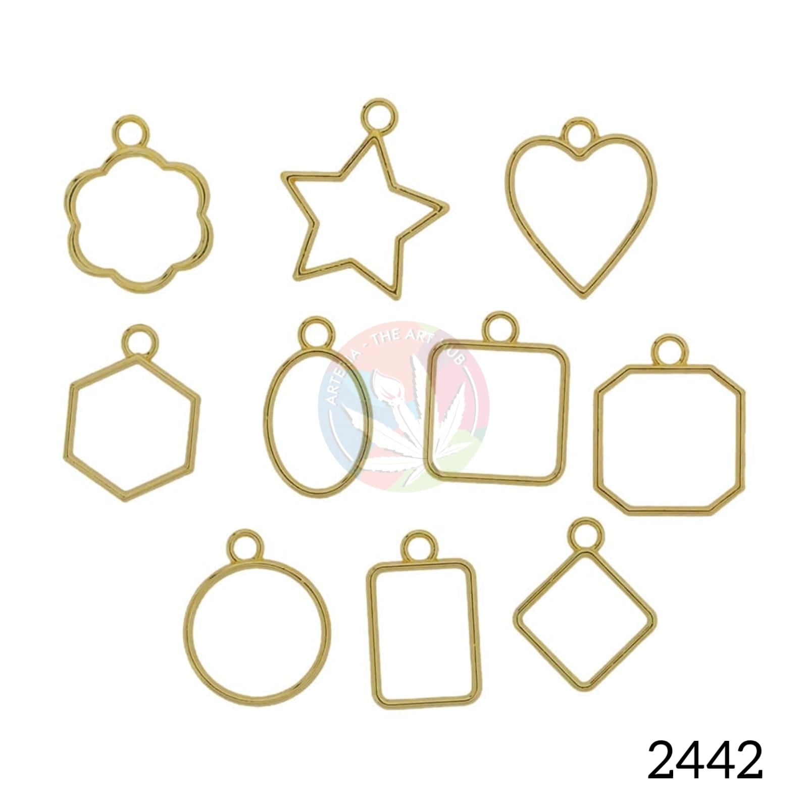 Gold Hollow Small Bezels set of 10