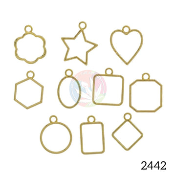 Gold Hollow Small Bezels set of 10
