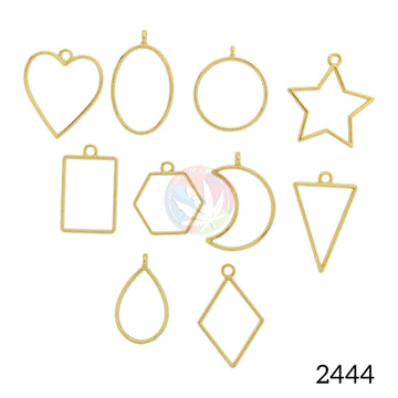 New Gold Hollow Bezels set of 10