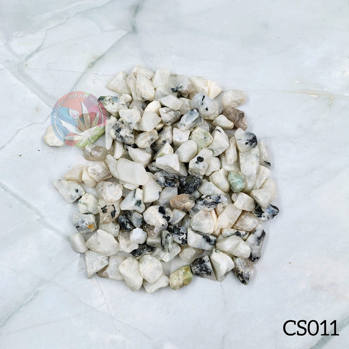 White Rainbow Moons Natural Stone