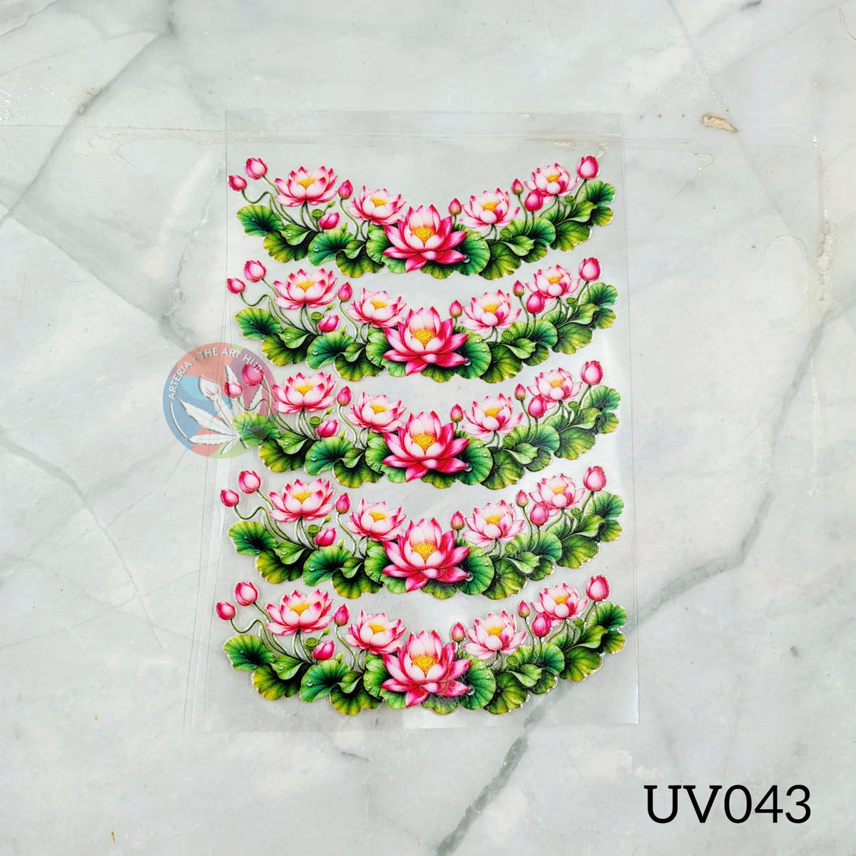 UV DTF Sticker - Lotus & Lilypad border