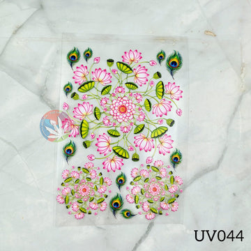UV DTF Sticker - Lotus Peacock Pichwai