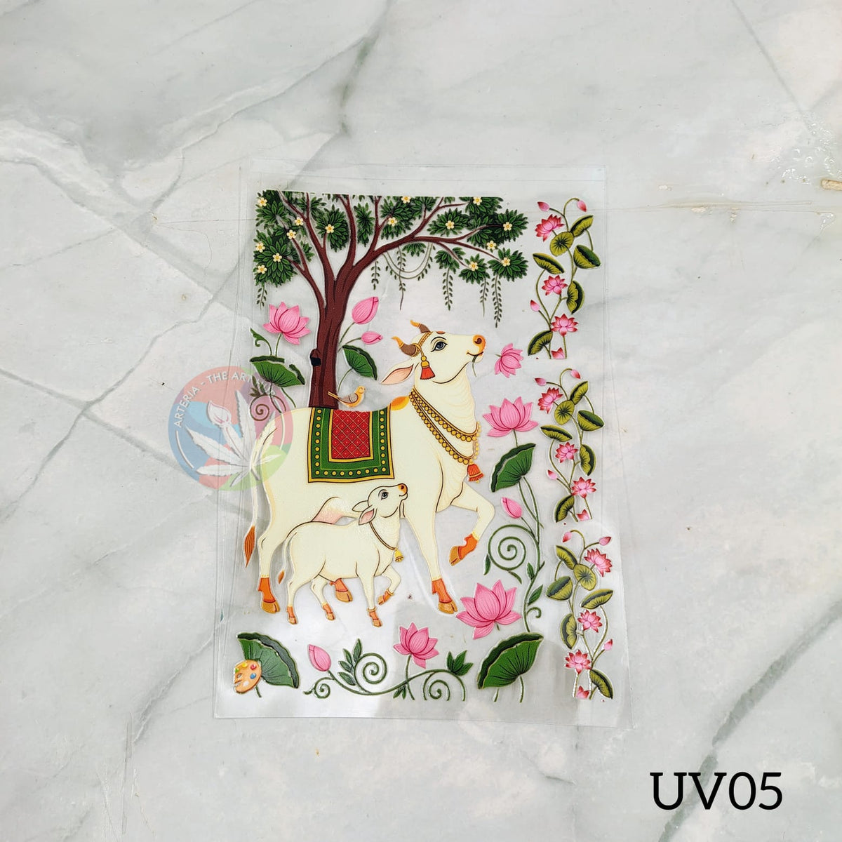 UV DTF Sticker - Pichwai Cow & Calf