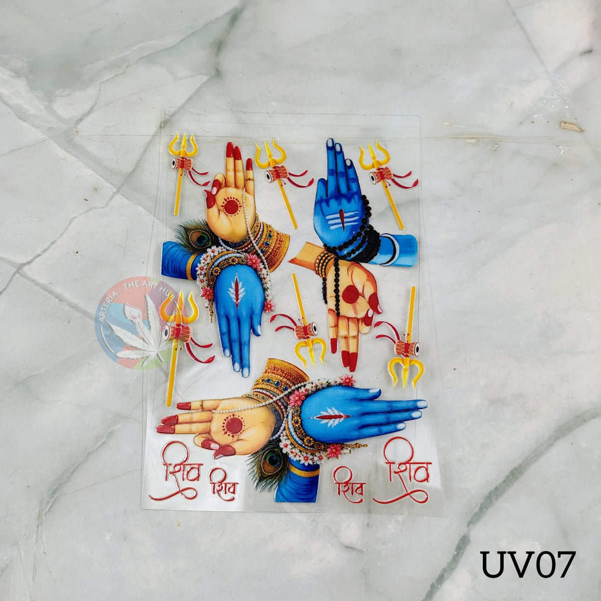 UV DTF Sticker - Shiv Parvati Hands