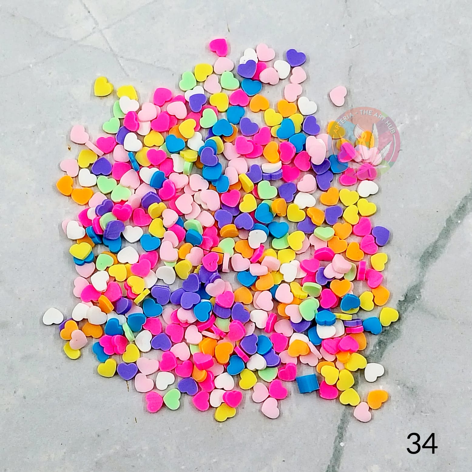 Polymer Shaker Fillers- Multi hearts