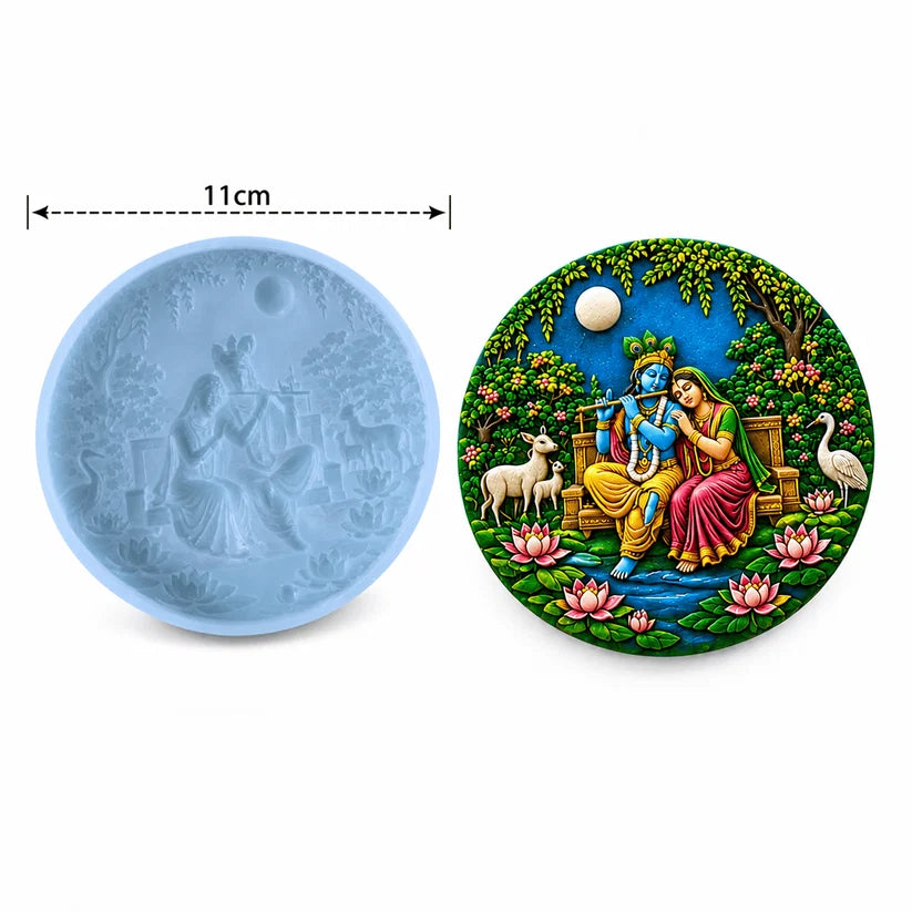 Radha - Krishna round mould