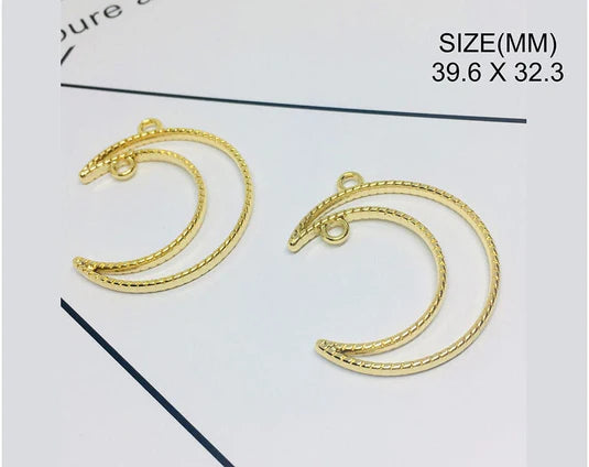 Designer Hollow Moon Bezel Golden [5 pcs]