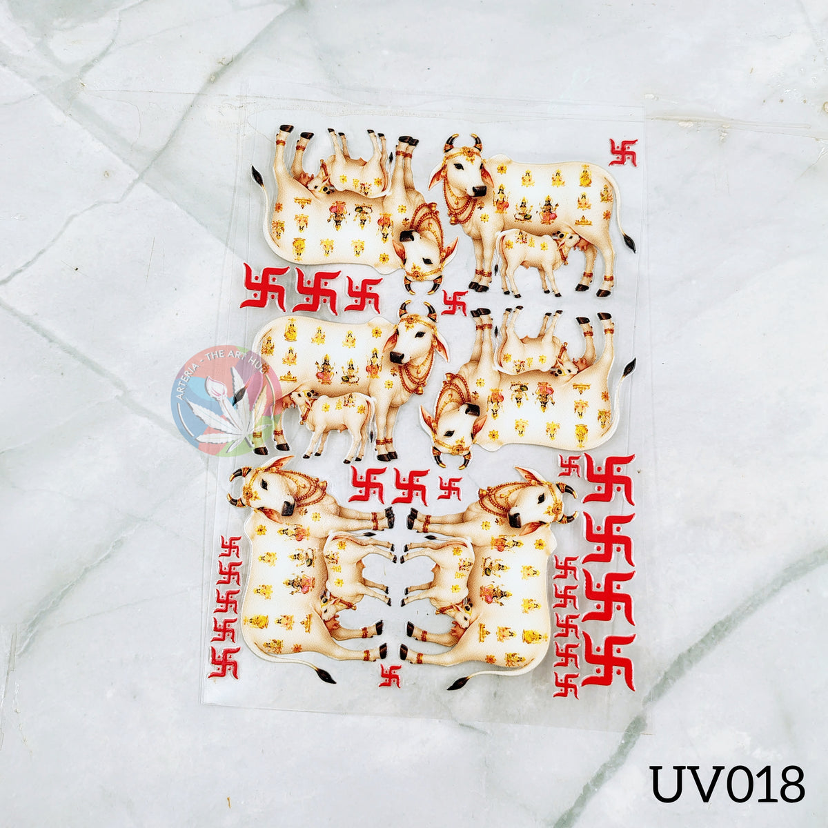 UV DTF Sticker - Kamdhenu Cow & Swastik