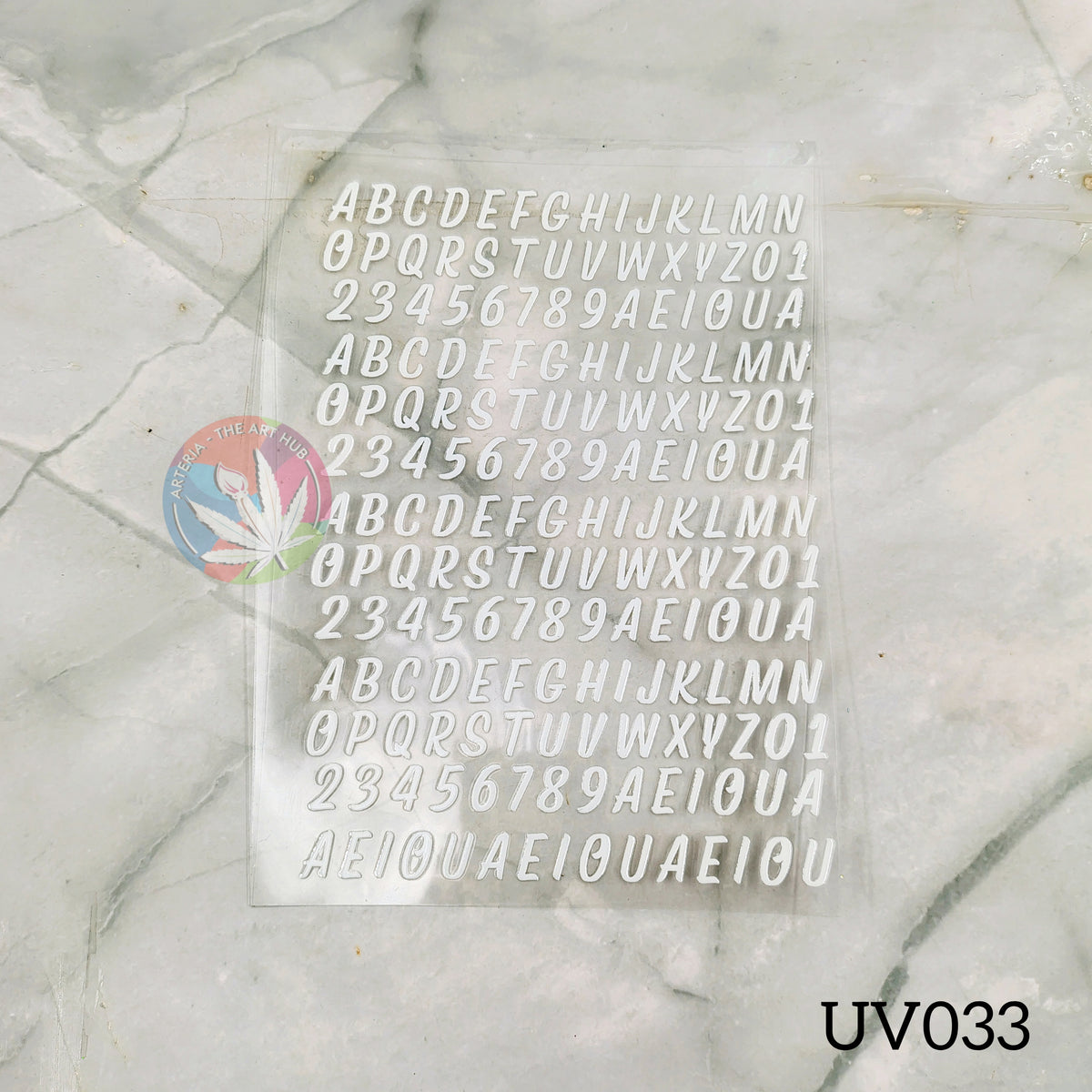 UV DTF Sticker - Alphabet White Italic