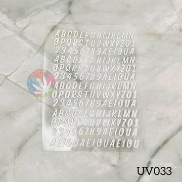 UV DTF Sticker - Alphabet White Italic