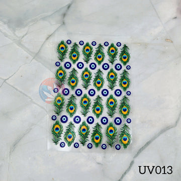 UV DTF Sticker - Peacock Feather & Evil Eye