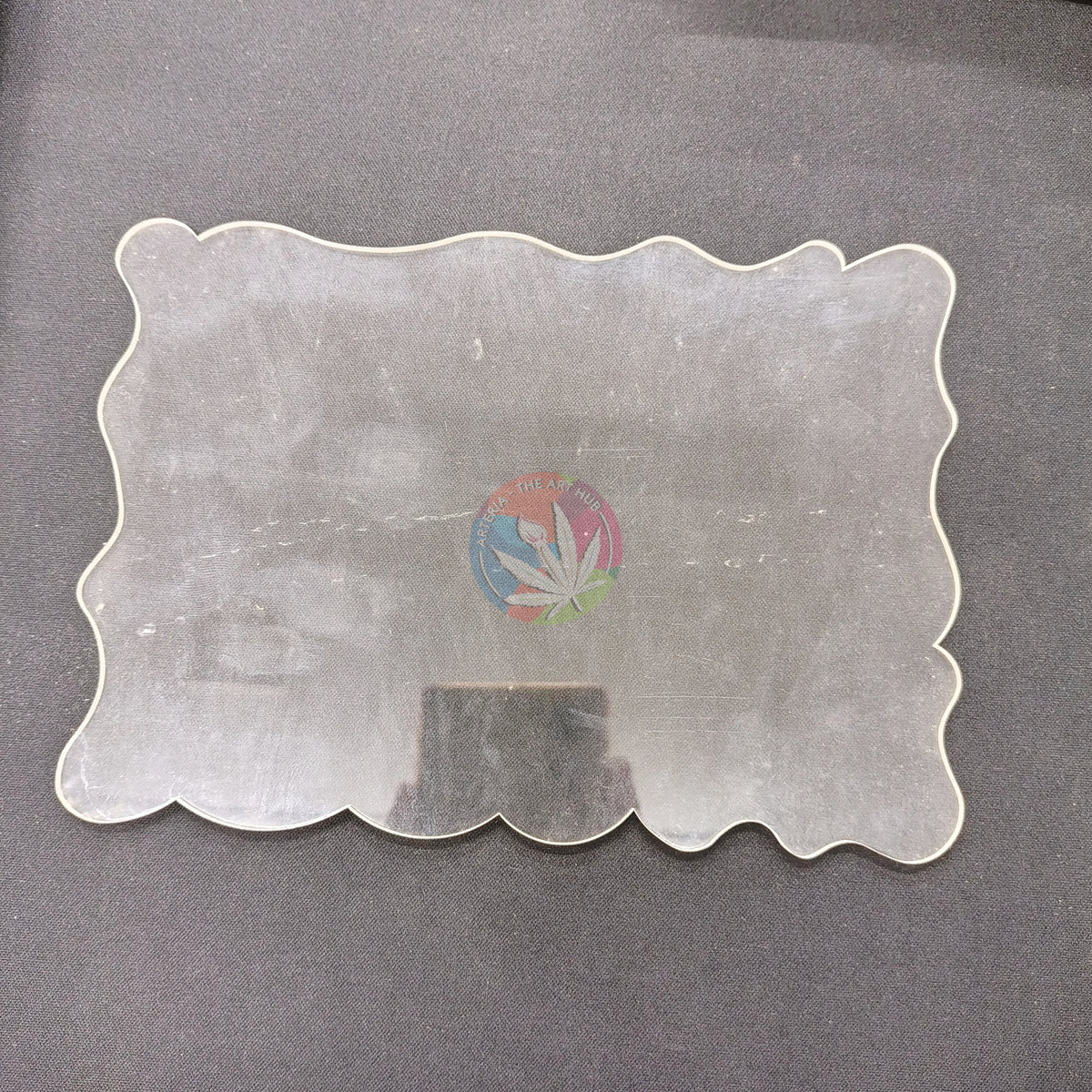 Transparent Acrylic Agate Rectangle Frame Base 7x5