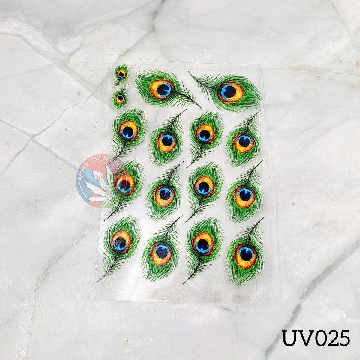 UV DTF Sticker - Peacock Feather Medium