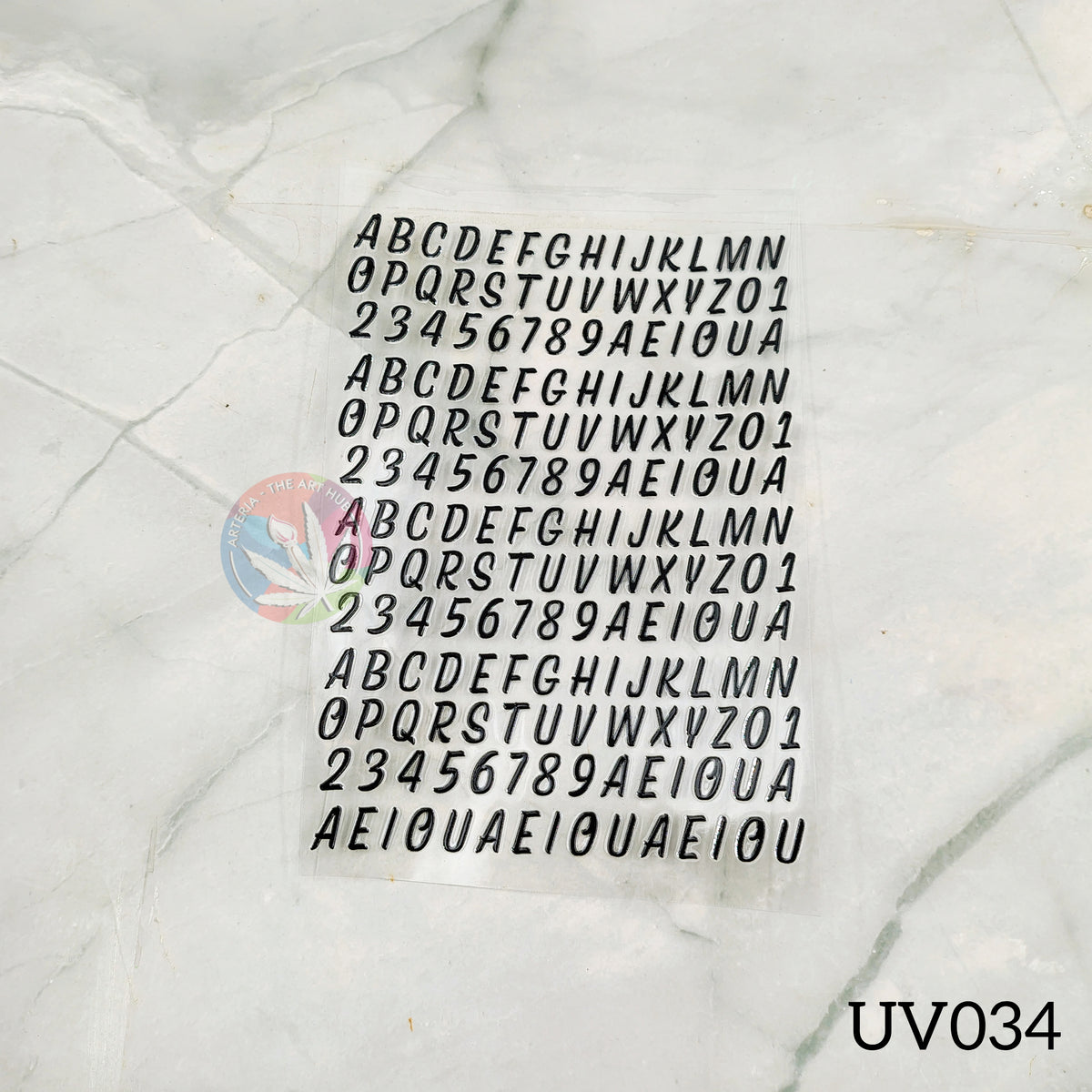 UV DTF Sticker -Alphabet Black Italic