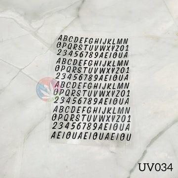 UV DTF Sticker -Alphabet Black Italic