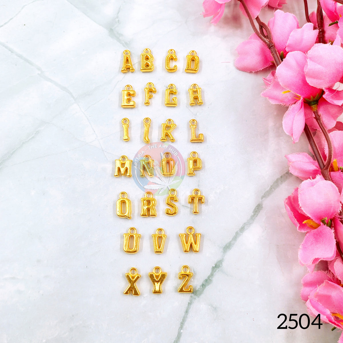 Small Alphabet Metal Charms with Hole 2