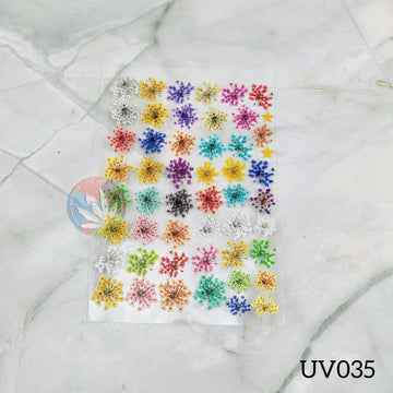 UV DTF Sticker - Pressed Lace Flower Multicolour