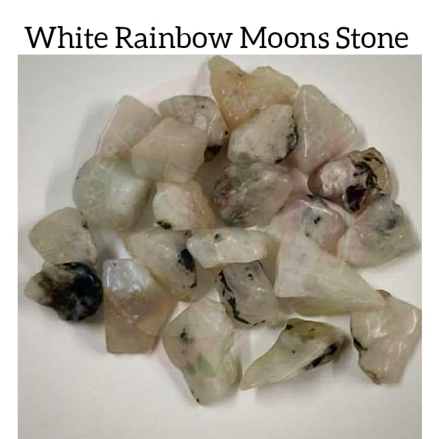 White Rainbow Moons Natural Stone